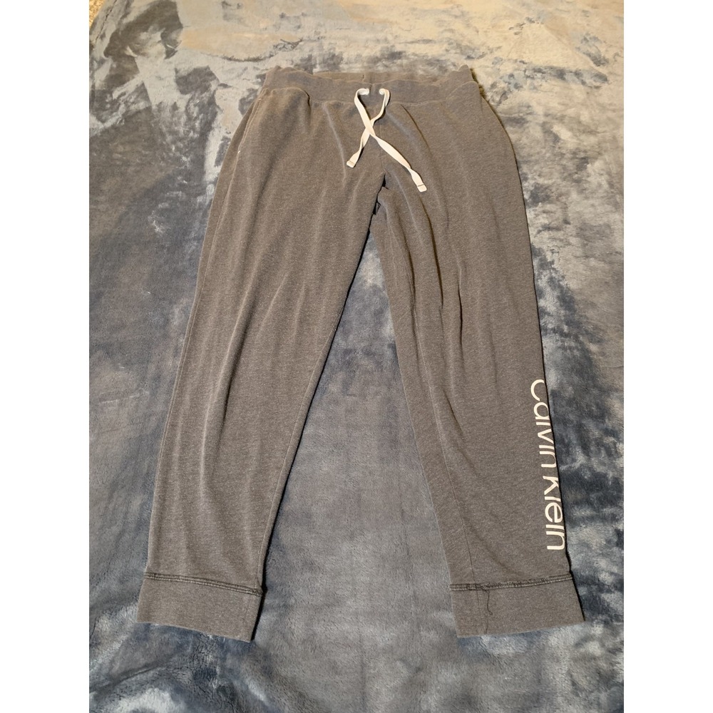 Calvin Klein Sleepwear Women's Gray Jogger Sweatpants Logo Drawstring Size XL